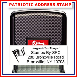 Patriotic Address Stamp, personalized // Choose your patriotic phrase!