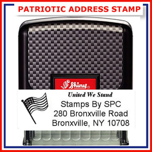 Patriotic Address Stamp, personalized // Choose your patriotic phrase!