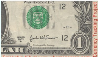 1 Line "Currency Tracking Project" Design // Self Inking Stamp Construction, 8 Color Options