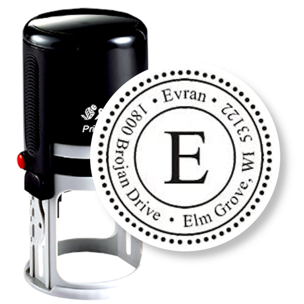 Custom Self-inking Address Stamp, Evram