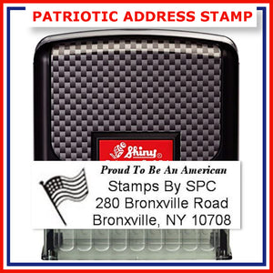 Patriotic Address Stamp, personalized // Choose your patriotic phrase!
